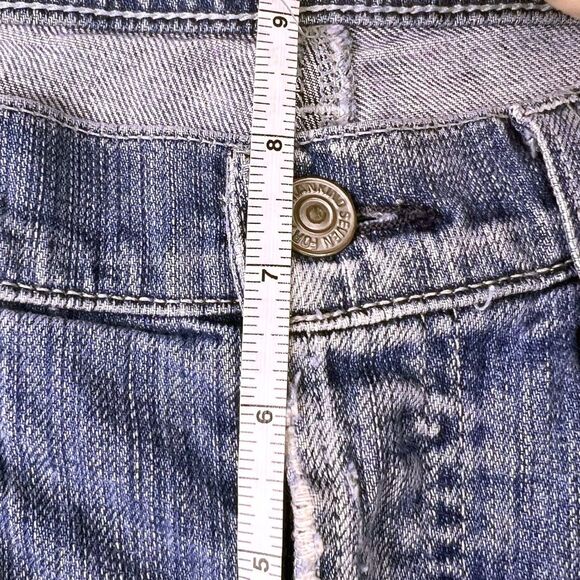 Y2K 7 for All Mankind Womens Jean Skirt Size 29 Button Fly Denim Pleated Raw Hem - Picture 16 of 16